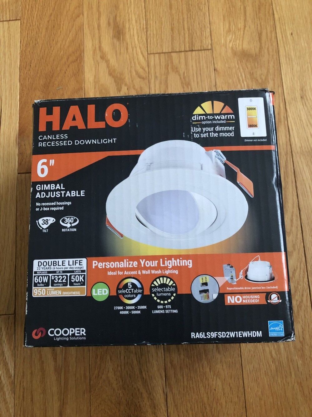 Halo 6 in. 5 SCCT Integrated LED Adjustable Gimbal Canless Recessed Downlight